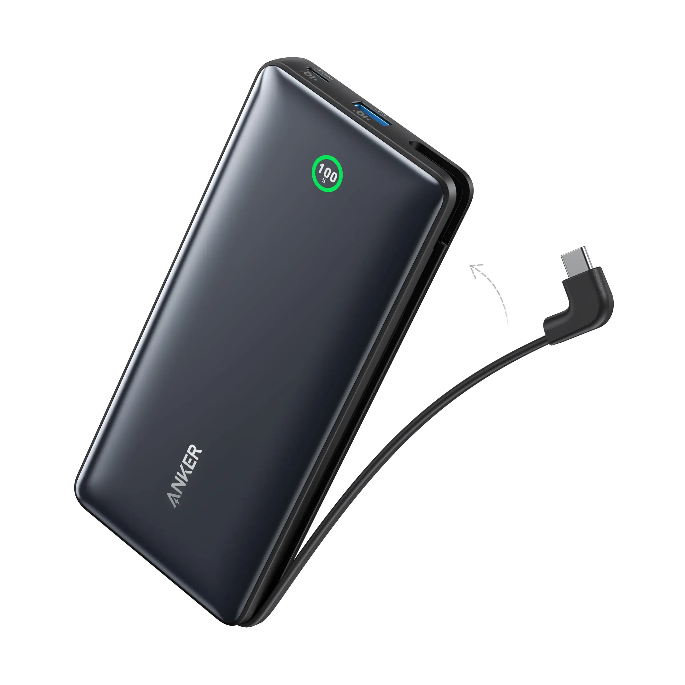 Anker Nano Power Bank 20000 30W Built-In USB-C Cable Black A1387H11