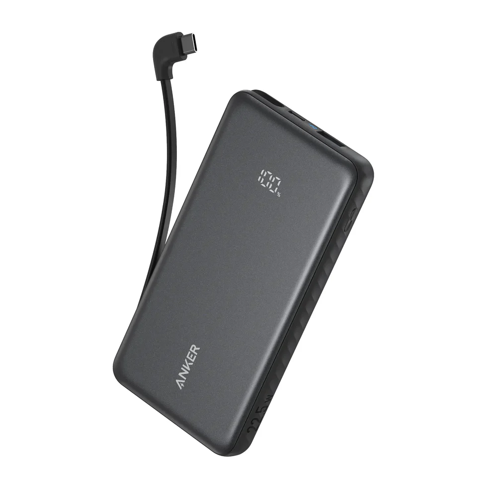 Anker Zolo Power Bank 10,000mAH  22.5W Built-In USB-C Cable - Black | A110DH11