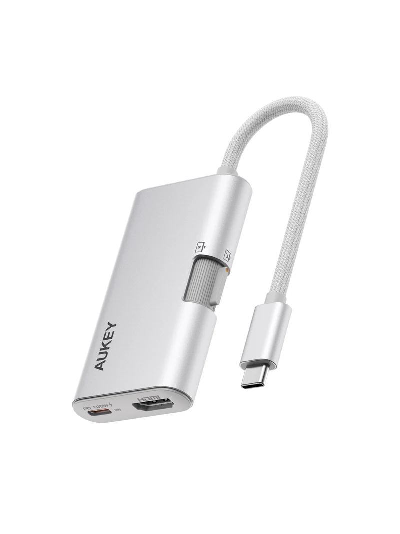 Aukey TravelDok 3-in-1 USB-C Hub - Gray | UH-CUH01 Aukey TravelDok 3-in-1 USB-C Hub - Gray | UH-CUH01