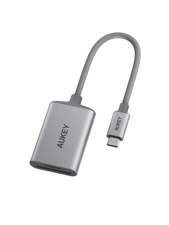 Aukey USB-C to Card Reader Hub Adapter - Gray | UH-C01 Aukey USB-C to Card Reader Hub Adapter - Gray | UH-C01