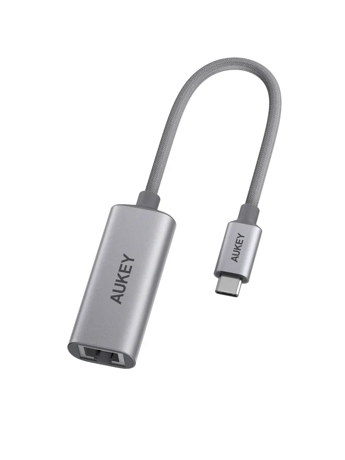 Aukey USB-C to Ethernet Hub Adapter - Gray Aukey USB-C to Ethernet Hub Adapter - Gray