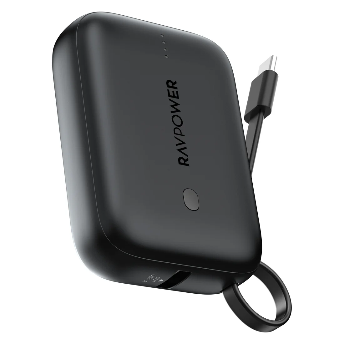 RavPower Power Bank 10000mAh PD 20W with Built-in Cable - Black | PB-1224