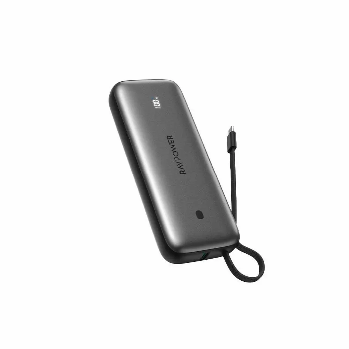 RavPower Pro Power Bank 20000mAh 35W PD 3-Port Built-In USB-C - Silver Gray | RP-PB1224