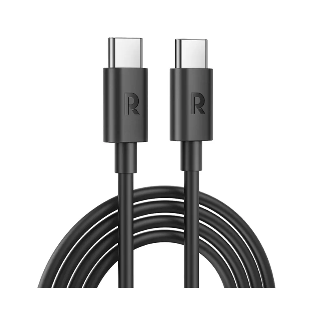 راف باور كابل USB-C إلى USB-C بقدرة 60 واط، بطول 1 متر - أسود | RP-CB1021 راف باور كابل USB-C إلى USB-C بقدرة 60 واط، بطول 1 متر - أسود | RP-CB1021