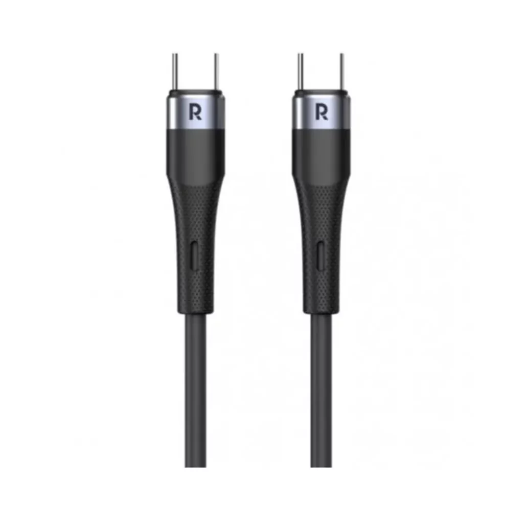 راف باور كابل USB-C to USB-C بقدرة 60 واط - أسود | RP-CB1038 راف باور كابل USB-C to USB-C بقدرة 60 واط - أسود | RP-CB1038