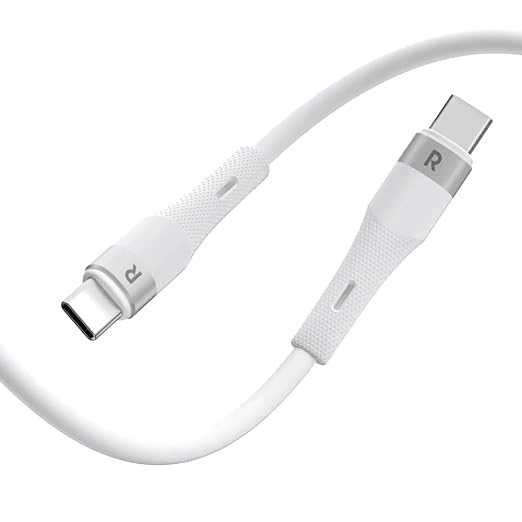 راف باور كابل USB-C to USB-C بقدرة 60 واط - أبيض | RP-CB1038 راف باور كابل USB-C to USB-C بقدرة 60 واط - أبيض | RP-CB1038