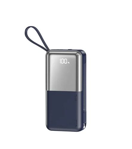 Remax Power Bank Cynlle Mini 10000mAh 20W And 22.5W with 2 Fast Charging Cables - Navy Blue | RPP-678