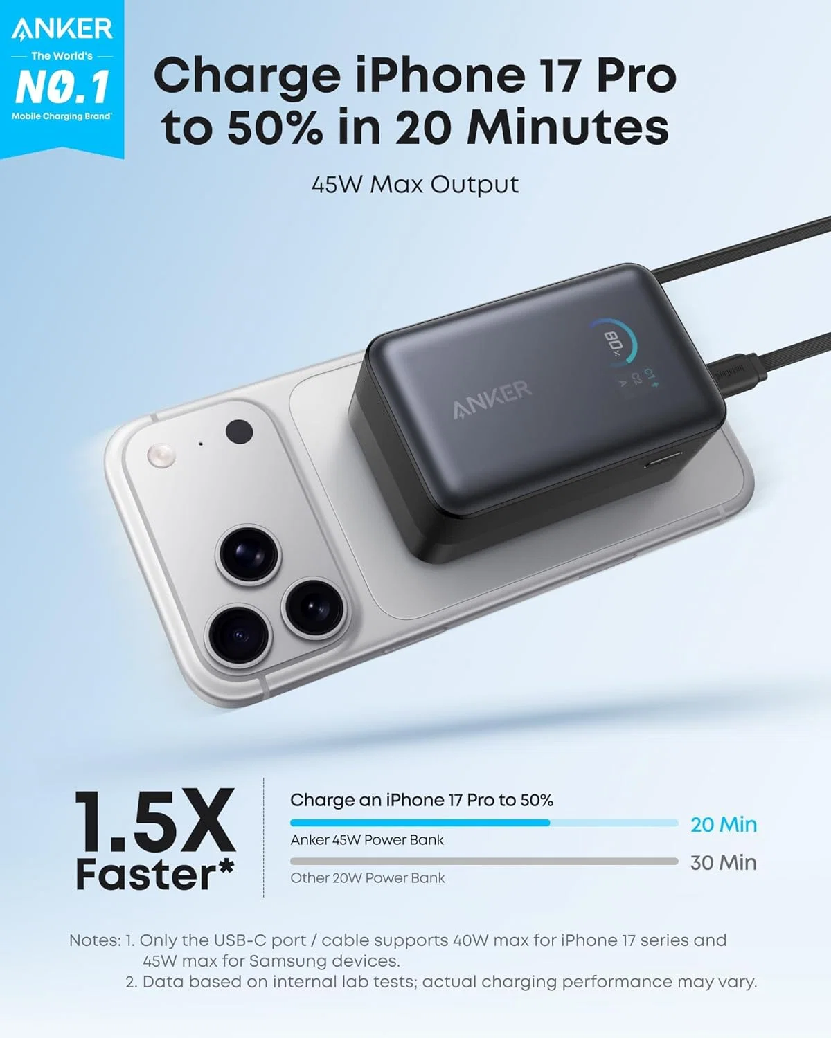 Anker Nano Power Bank 10,000mAH 45W, Built-In Retractable USB-C Cable - Black | A1638H11 Anker Nano Power Bank 10,000mAH 45W, Built-In Retractable USB-C Cable - Black | A1638H11