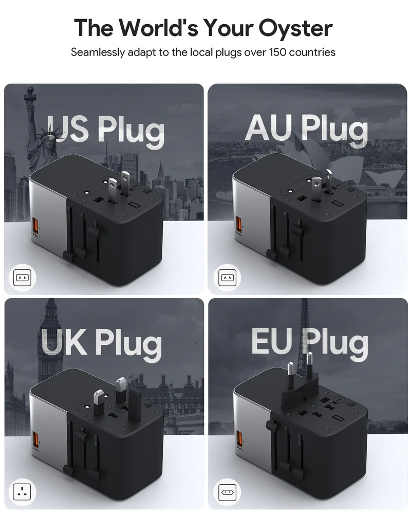 Aukey  100W GaN Universal Adapter - Black | PA-TA09A