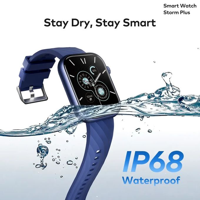 ايتل ساعة ذكية ستورم بلس ISW-O15 بشاشة 2.01 بوصة – مقاومة للماء بمعيار IP68 – أسود