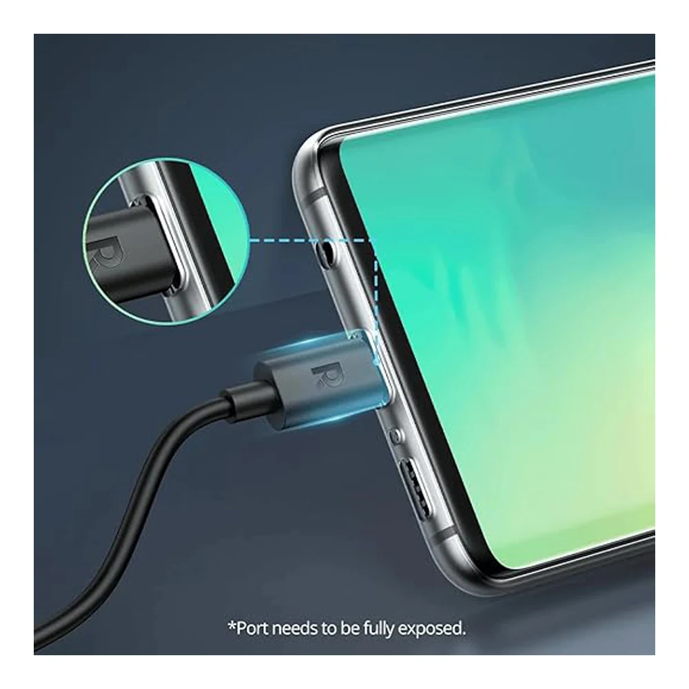 RavPower USB-C to USB-C Cable 100W - Black | RP-CB1047 راف باور كابل USB-C to USB-C بقدرة 100 واط - أسود | RP-CB1047