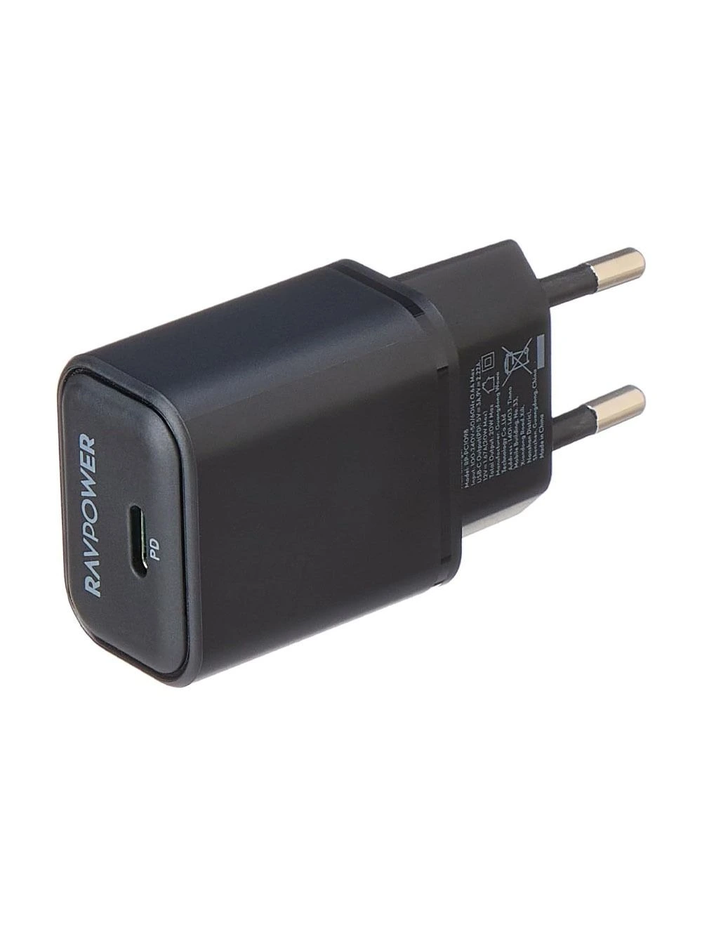 راف باور شاحن حائط بقدرة 20 واط USB-C PD Pioneer - أسود | RP-PC1098 راف باور شاحن حائط بقدرة 20 واط USB-C PD Pioneer - أسود | RP-PC1098