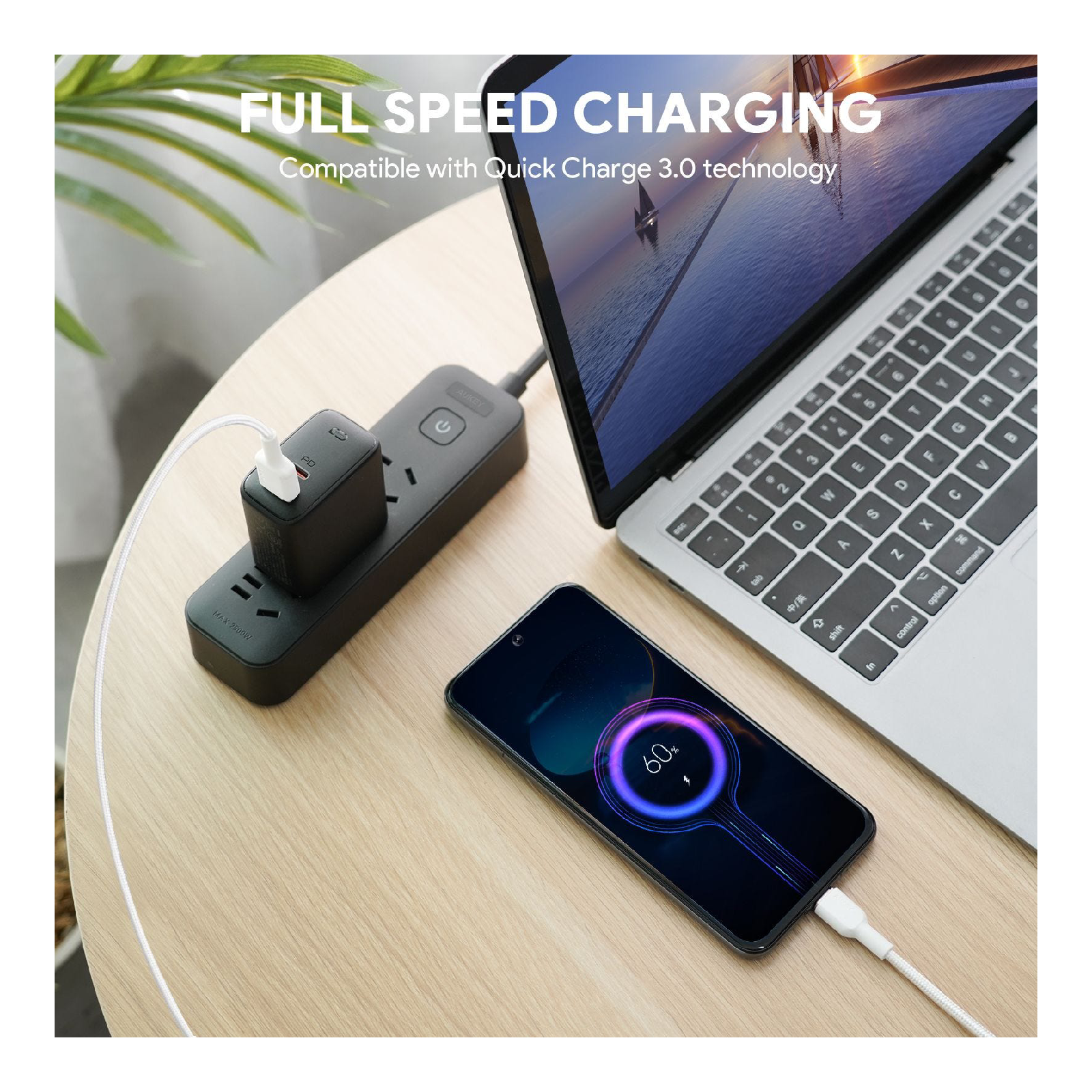 أوكي سيركلت كابل USB-A إلى USB-C بطول 1 متر - أبيض | CB-NAC1-WH أوكي سيركلت كابل USB-A إلى USB-C بطول 1 متر - أبيض | CB-NAC1-WH