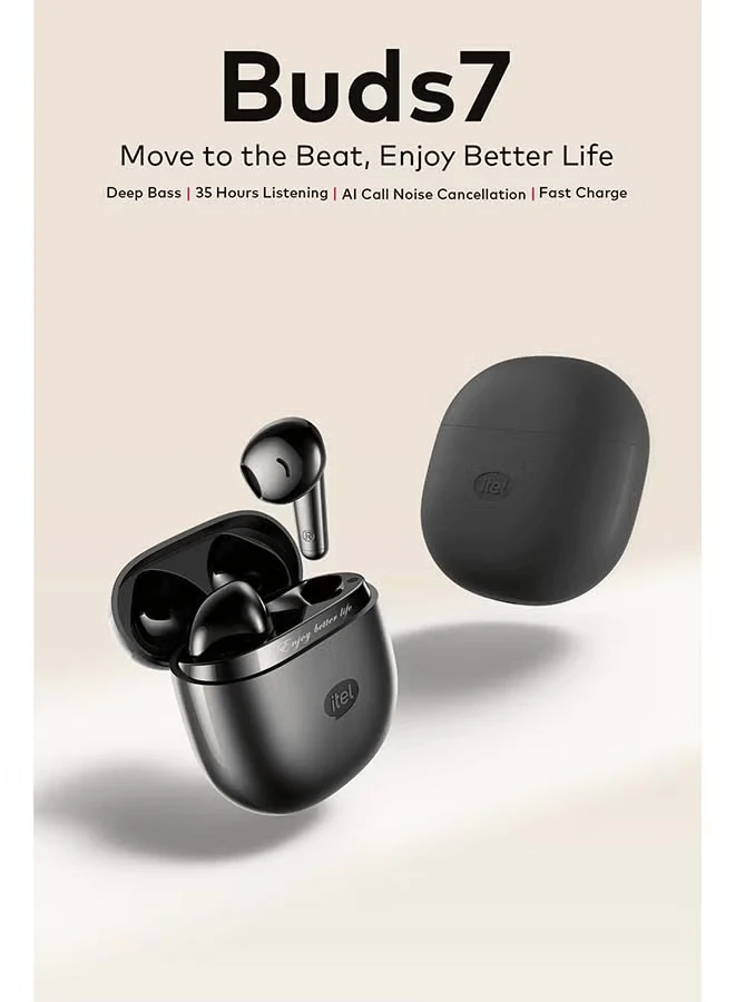 Itel Buds 7 Wireless Earbuds - Black Itel Buds 7 Wireless Earbuds - Black