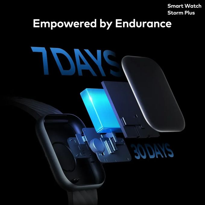 ايتل ساعة ذكية ستورم بلس ISW-O15 بشاشة 2.01 بوصة – مقاومة للماء بمعيار IP68 – أسود