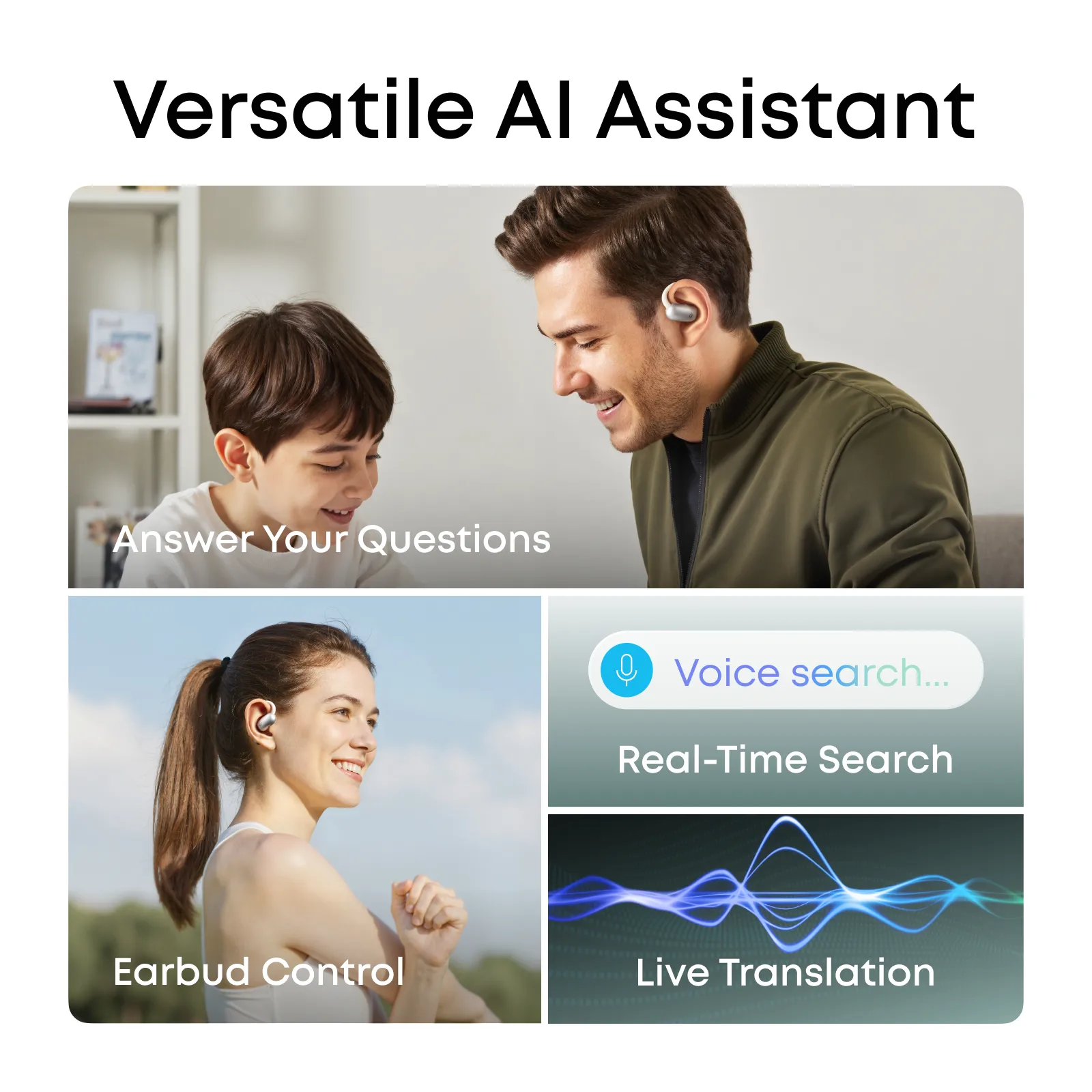 سماعات أذن مفتوحه أنكر ساوندكور  AeroFit 2 AI - أسود