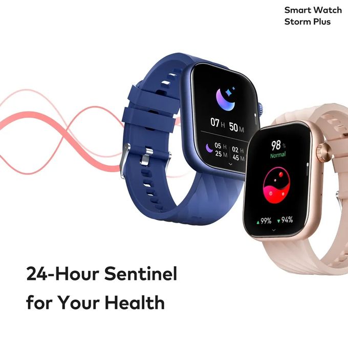 ايتل ساعة ذكية ستورم بلس ISW-O15 بشاشة 2.01 بوصة – مقاومة للماء بمعيار IP68 – أسود