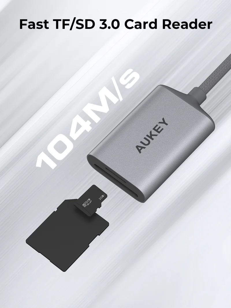 أوكي محول USB-C إلى قارئ بطاقات - رمادي | UH-C01 أوكي محول USB-C إلى قارئ بطاقات - رمادي | UH-C01