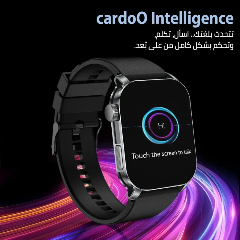 كاردو X Apex ساعة ذكية ، بشاشة AMOLED 2.01 بوصة ، أسود