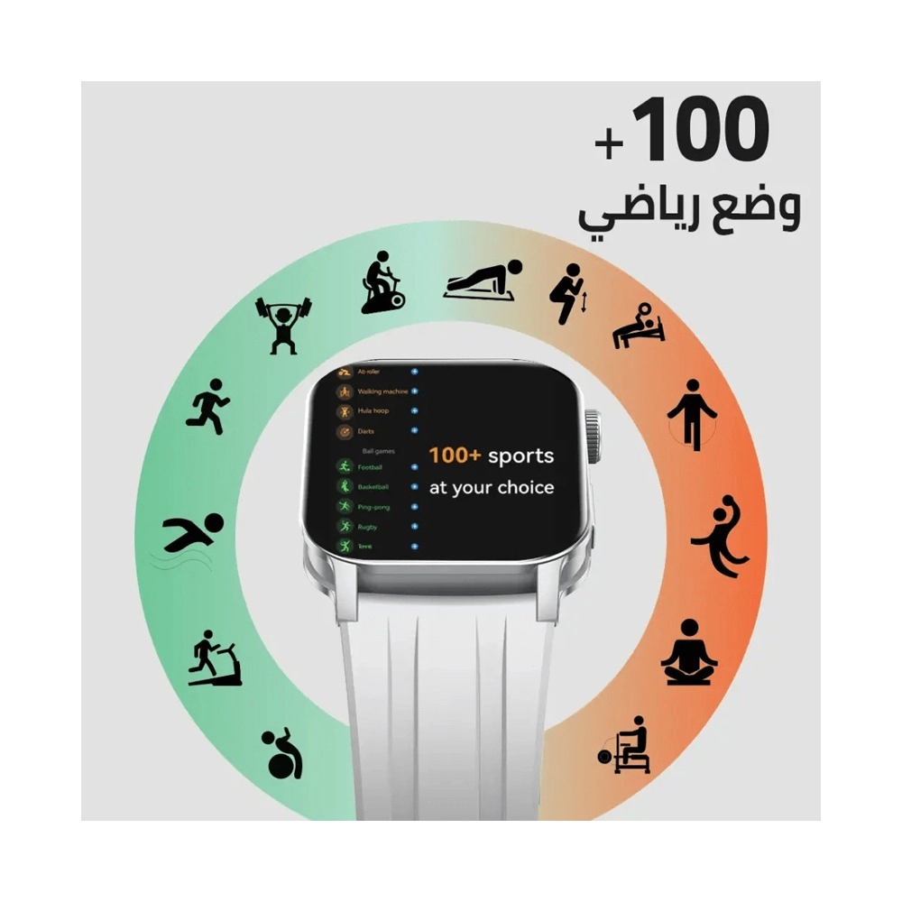 كاردو X Apex ساعة ذكية ، بشاشة AMOLED 2.01 بوصة ، أسود