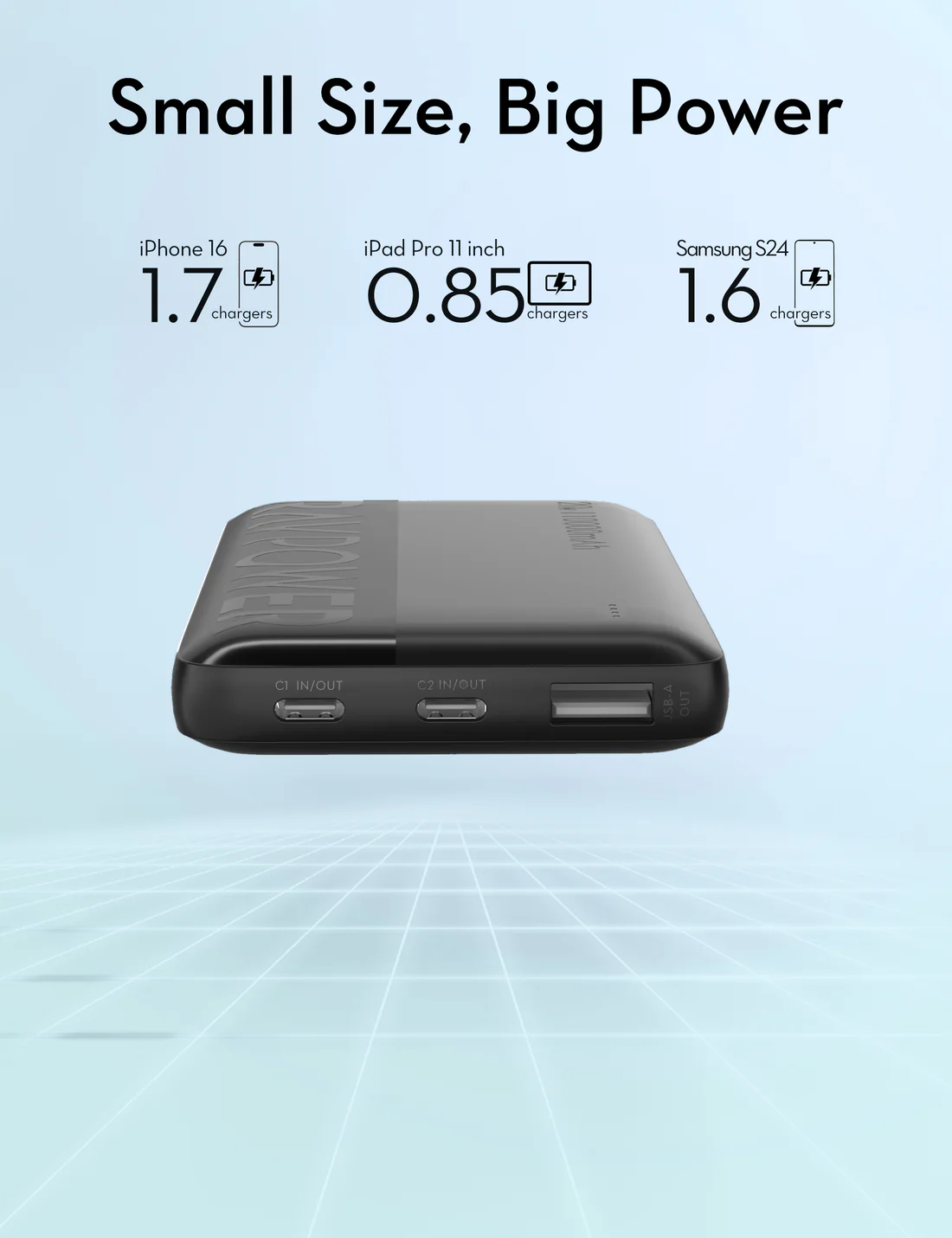 راف باور باور بانك 10000 مللي أمبير، 20 واط PD Pioneer - أسود | PB1228