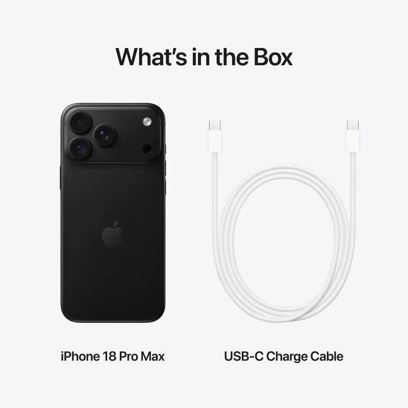 iPhone 18 Pro Max 5G Single SIM 12GB RAM 512GB - Black iPhone 18 Pro Max 5G Single SIM 12GB RAM 512GB - Black