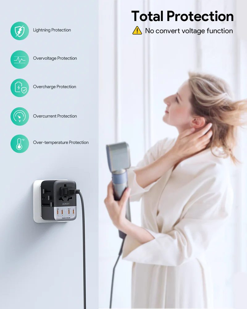 Aukey 65W GaN Universal Adapter - Black | PA-TA08A