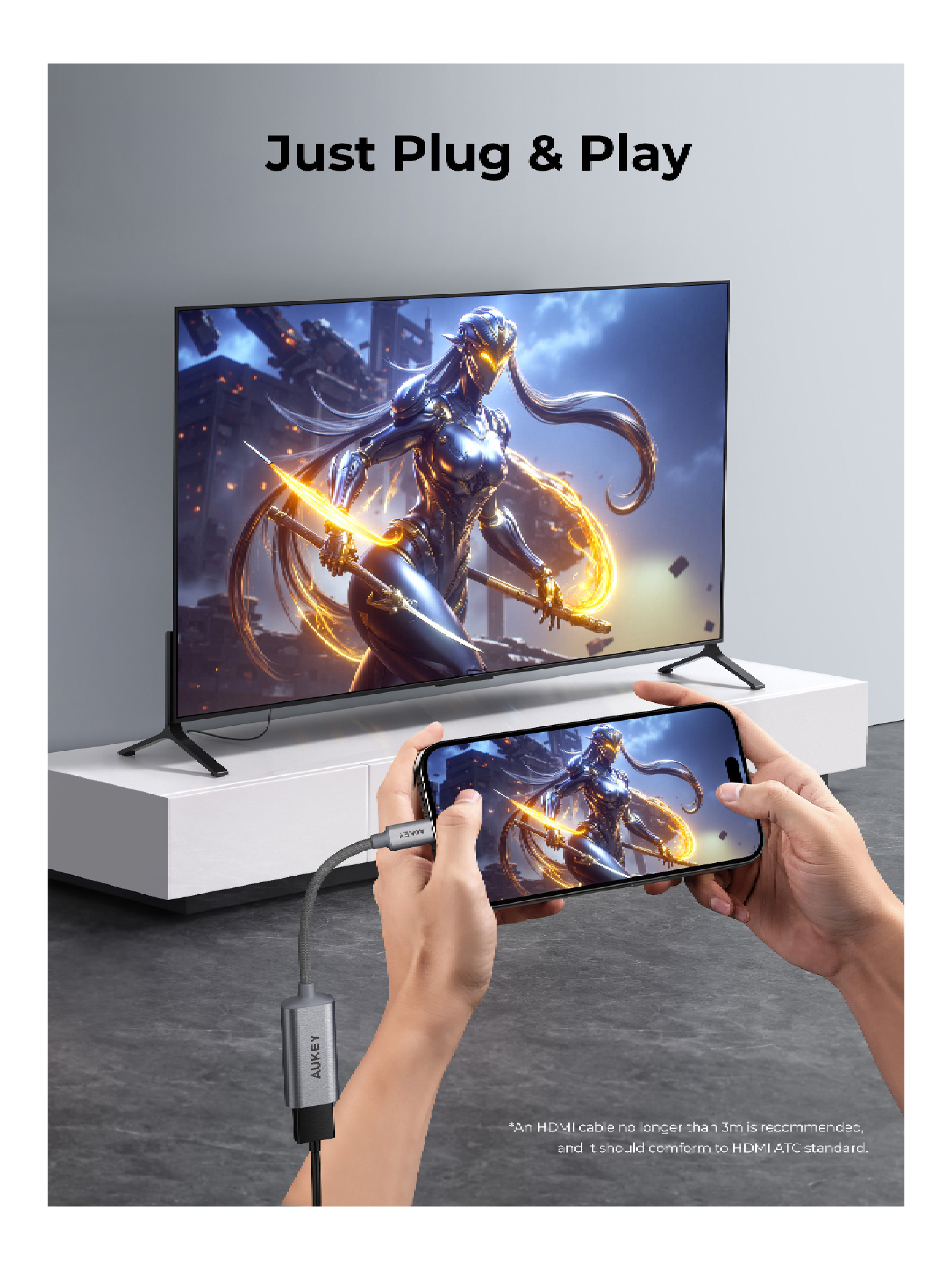 أوكي محول USB-C إلى HDMI - رمادي | UH-H01 أوكي محول USB-C إلى HDMI - رمادي | UH-H01