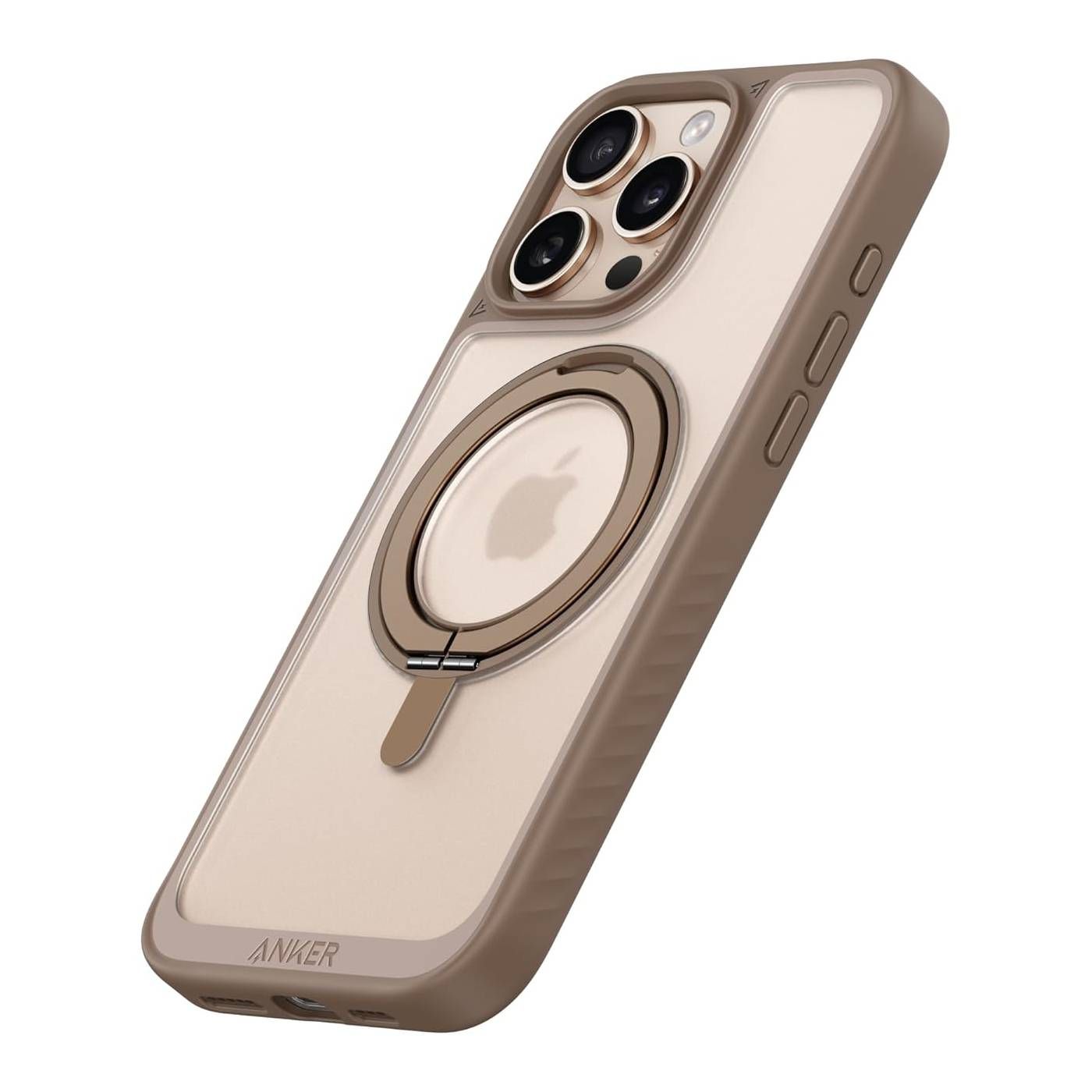 Anker MagGo Magnetic Case with Stand 360° Ring Stand For iPhone 16 Pro Max - Sand Brown