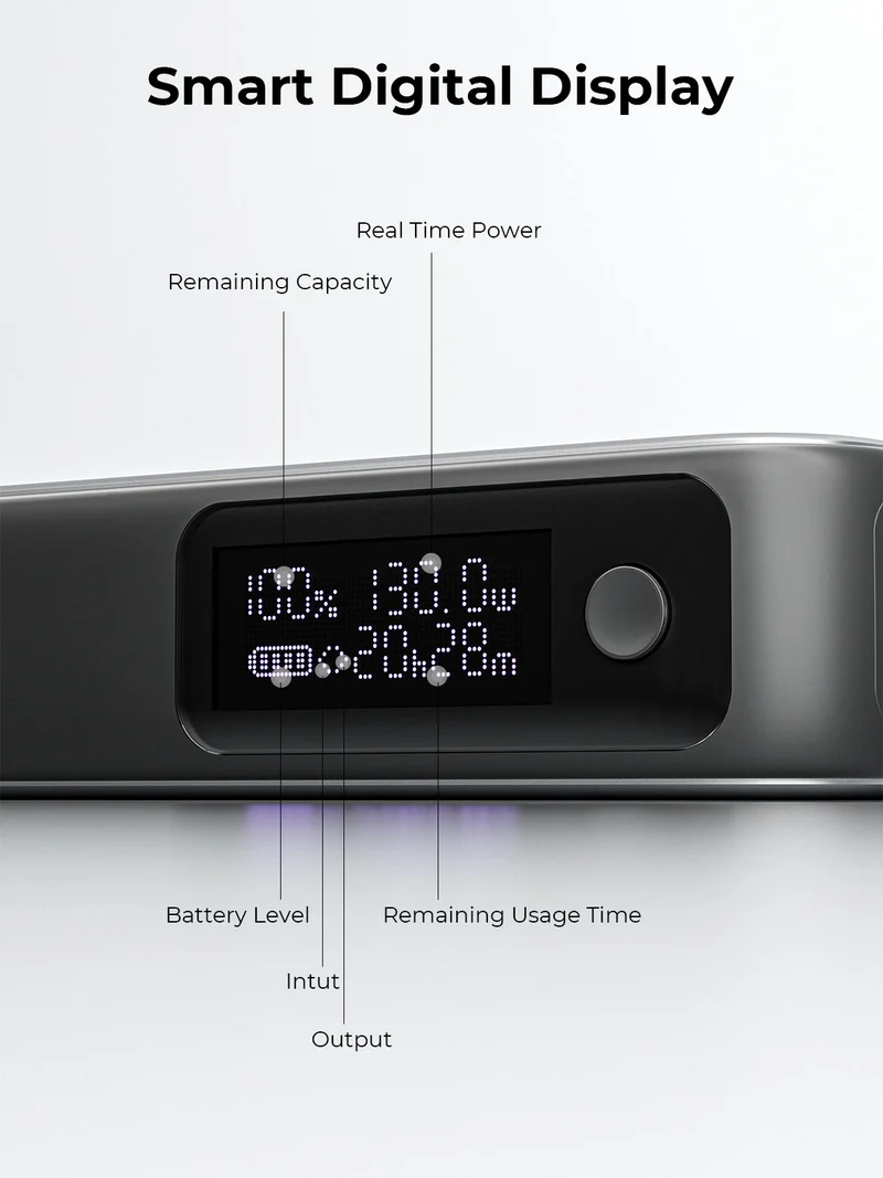 أوكي سبارك سلينج كومباكت باور بانك 20,000 مللي أمبير بقدرة 100 واط مع كابل USB-C مدمج - أسود | PB-Y48