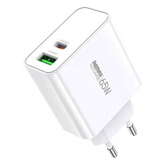 Remax Wall Charger 65W 2 Port Fast Charger - White | RP-U125 EU