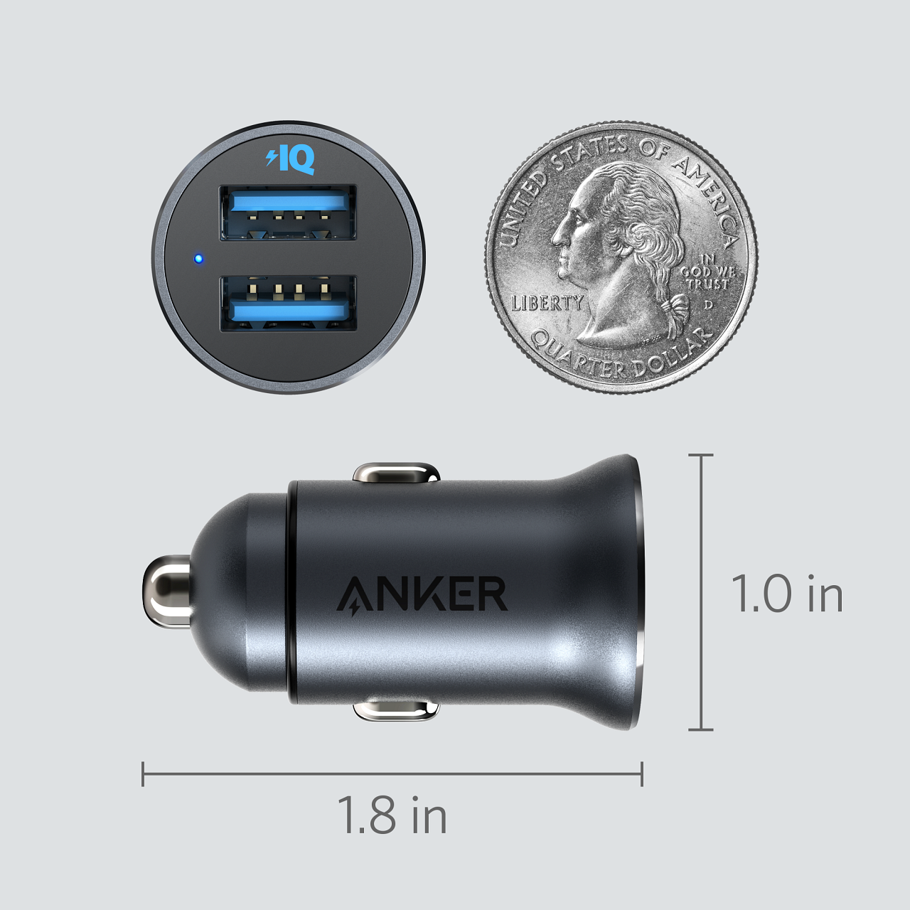 Anker PowerDrive II Alloy, Black Anker PowerDrive II Alloy, Black
