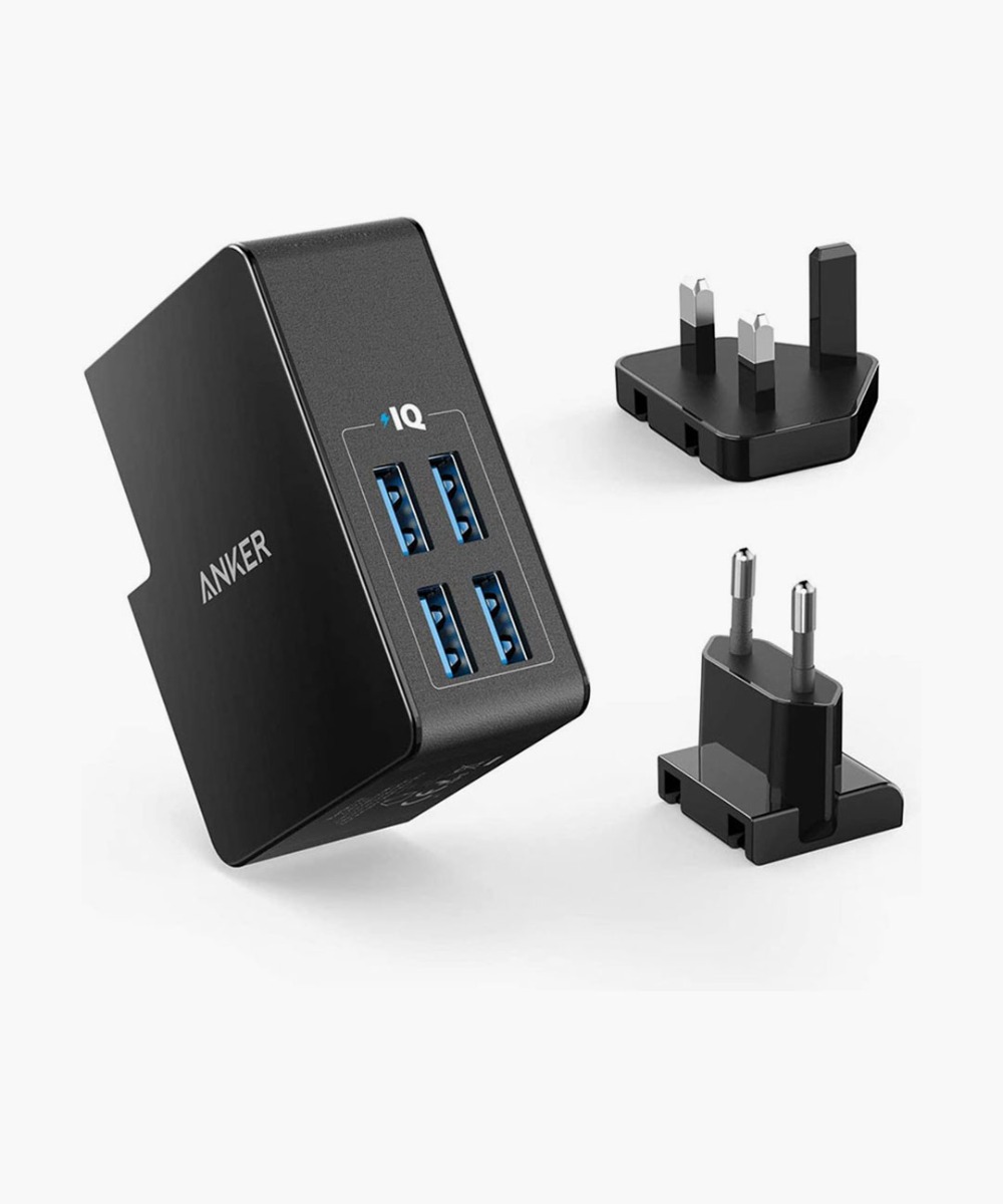 Anker PowerPort 4 Lite EU/ES/FR/ES + UK plug, Black