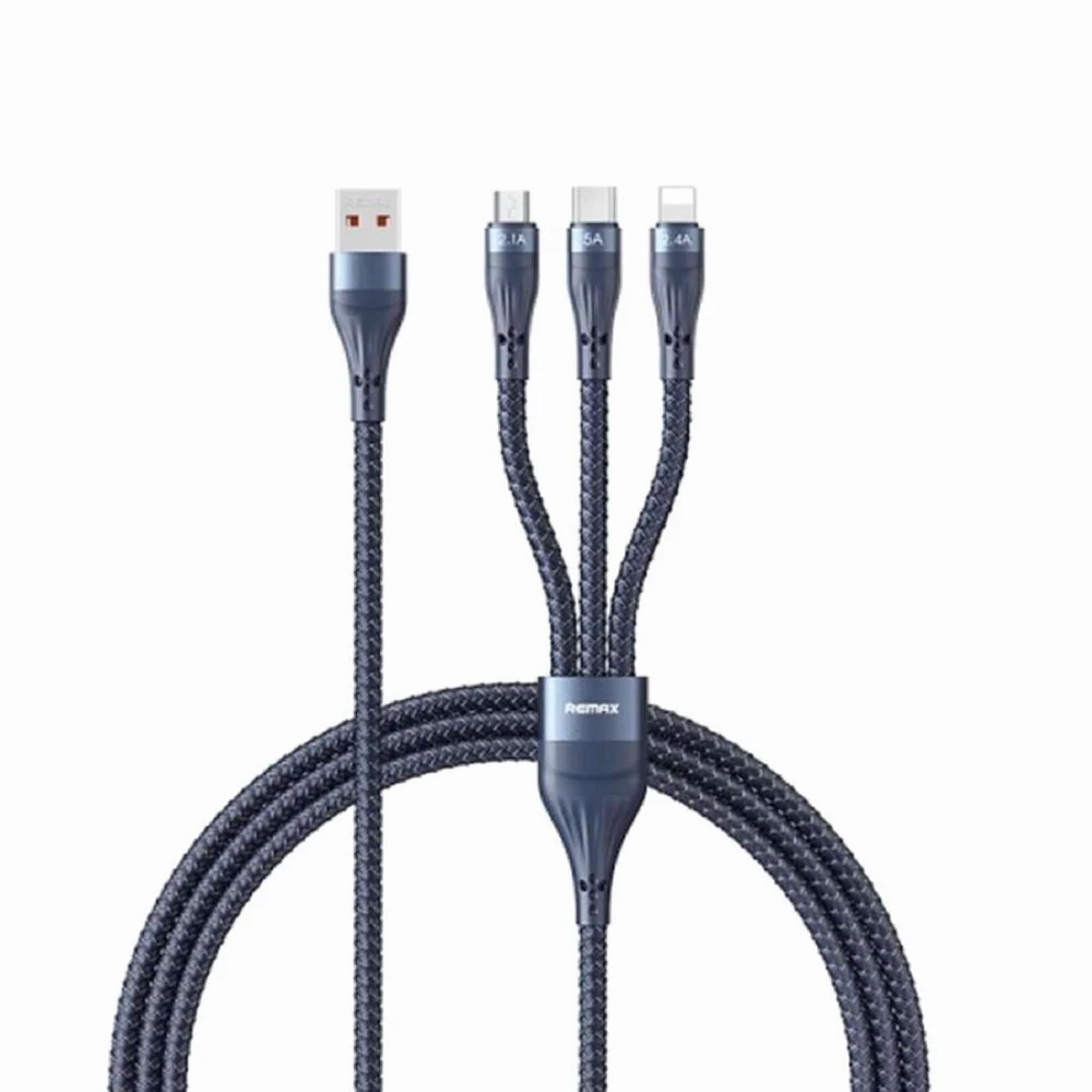 Remax 3-in-1 Fast Charging Cable 5A 1.2M - Black | RC-199th