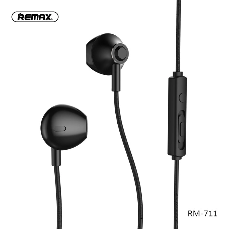 Remax Wired Earphone 3.5mm 1.2 Meter - Black | RM-711