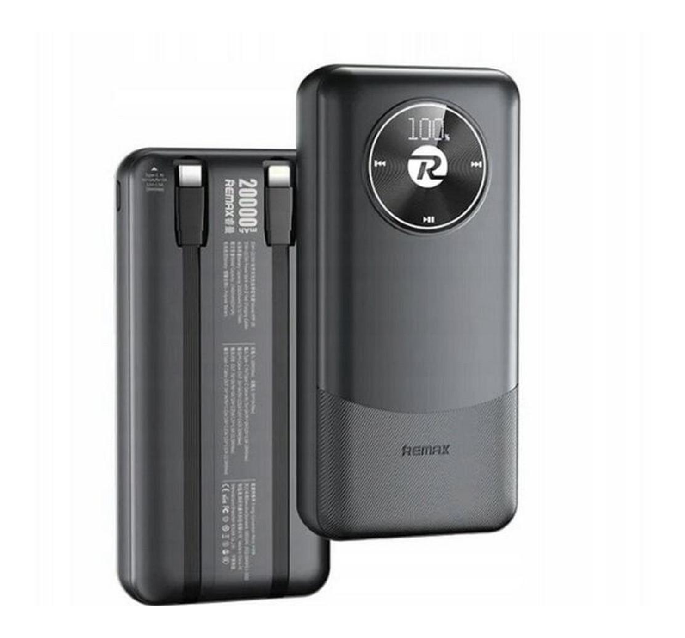 Remax Power Bank 10000mAh 20W And 22.5W Built-in Dual Fast Charging Cables - Black | RPP-38