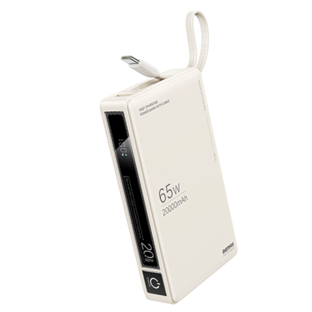 Remax Power Bank Wingle 20000mAh 65W And 22.5W with Fast Charging Cable - Beige | RPP-87