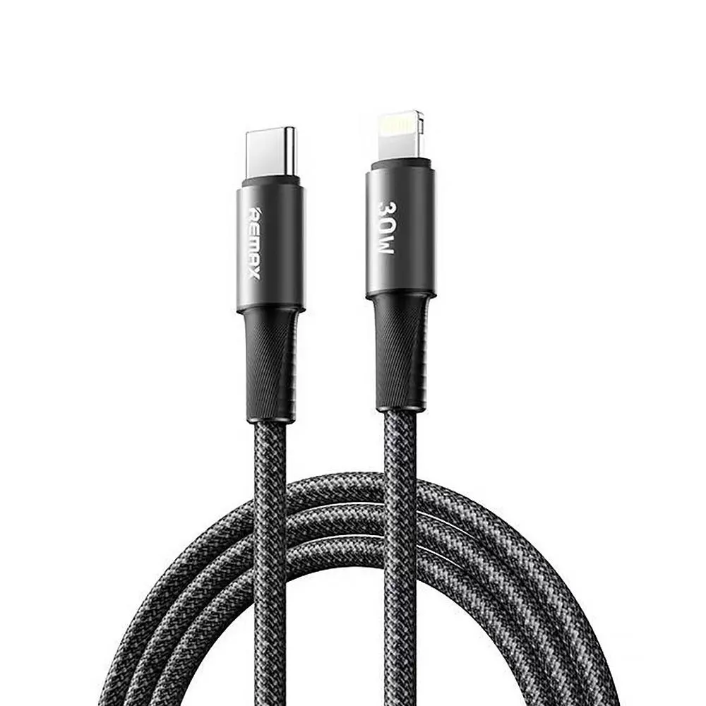 Remax USB-C to Lightning Zinc Alloy Hanging Rope Braided Data Cable 30W - Black | C5 C-L