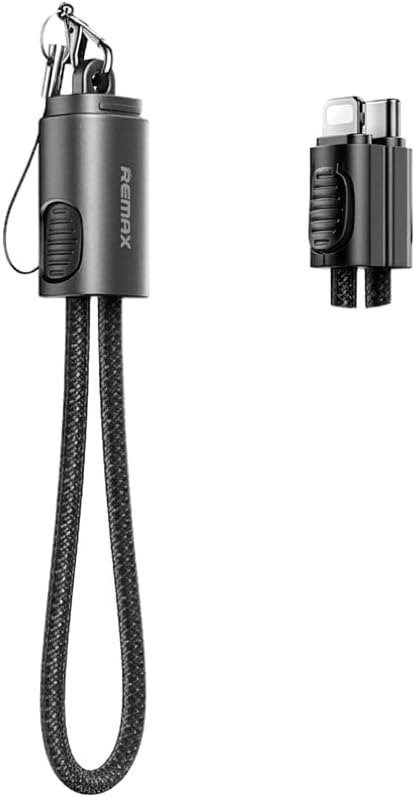 ريماكس كابل بيانات USB-C إلى Lightning من سبائك الزنك، مع حبل تعليق وتصميم مجدول، بقدرة 30 واط - أسود | C5 C-L ريماكس كابل بيانات USB-C إلى Lightning من سبائك الزنك، مع حبل تعليق وتصميم مجدول، بقدرة 30 واط - أسود | C5 C-L