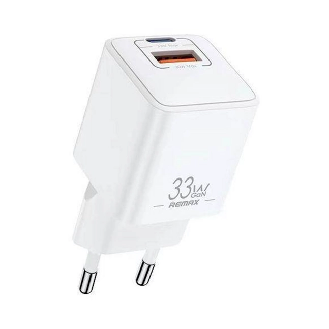 Remax Wall Charger 33W 2 port PD+QC Multi-Compatible GaN - White | RP-U26