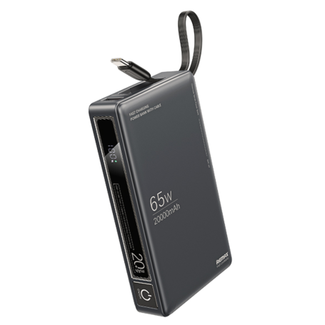 Remax Power Bank Wingle 20000mAh 65W And 22.5W with Fast Charging Cable - Gray | RPP-87