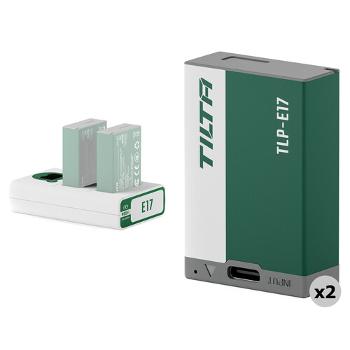 Tilta LP-E17 Kit with 2 Batteries and 2-Bay USB Charger (Forest Green) TBC-E17-A-FG Tilta LP-E17 Kit with 2 Batteries and 2-Bay USB Charger (Forest Green) TBC-E17-A-FG