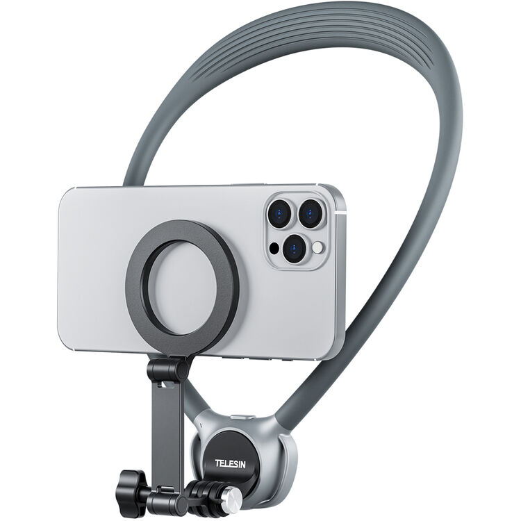 Telesin Neck Holder with Magnetic Phone Holder (Grey) P2-HNB-02-GY
