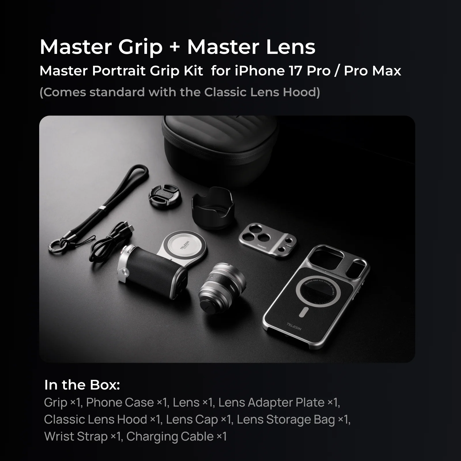 Telesin Master Portrait Grip Kit for iPhone 17 Pro Max + Master Lens