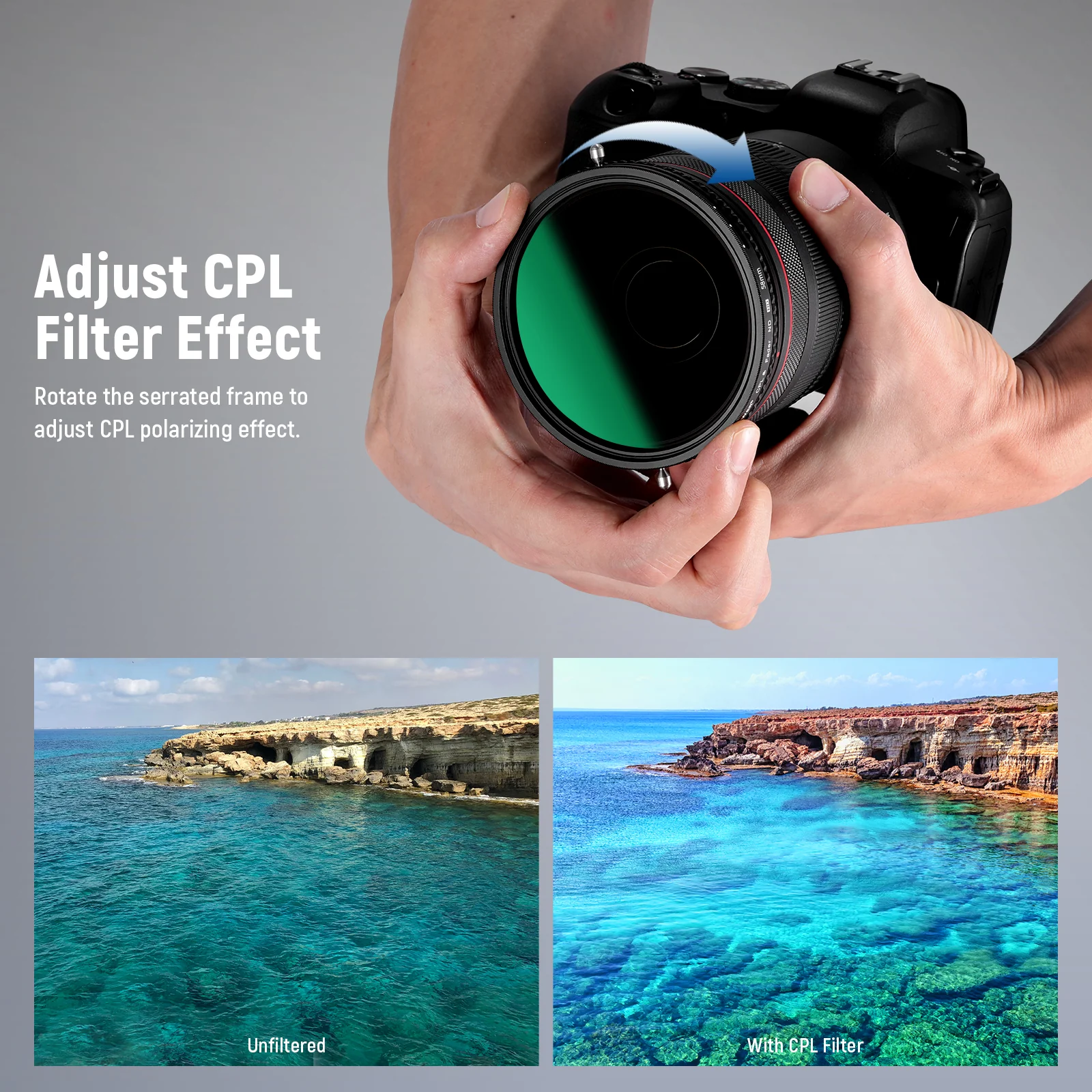 NEEWER 82mm 2 in 1 Variable ND Filter ND2–ND32 CPL Filter