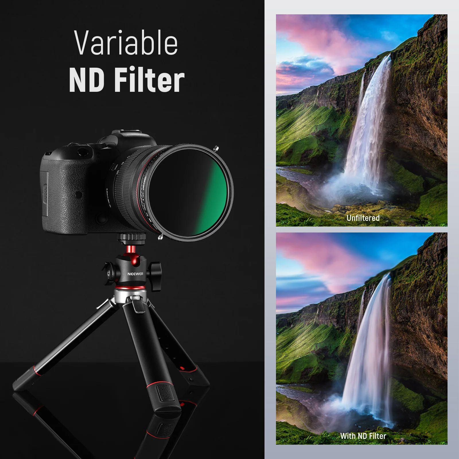NEEWER 82mm 2 in 1 Variable ND Filter ND2–ND32 CPL Filter