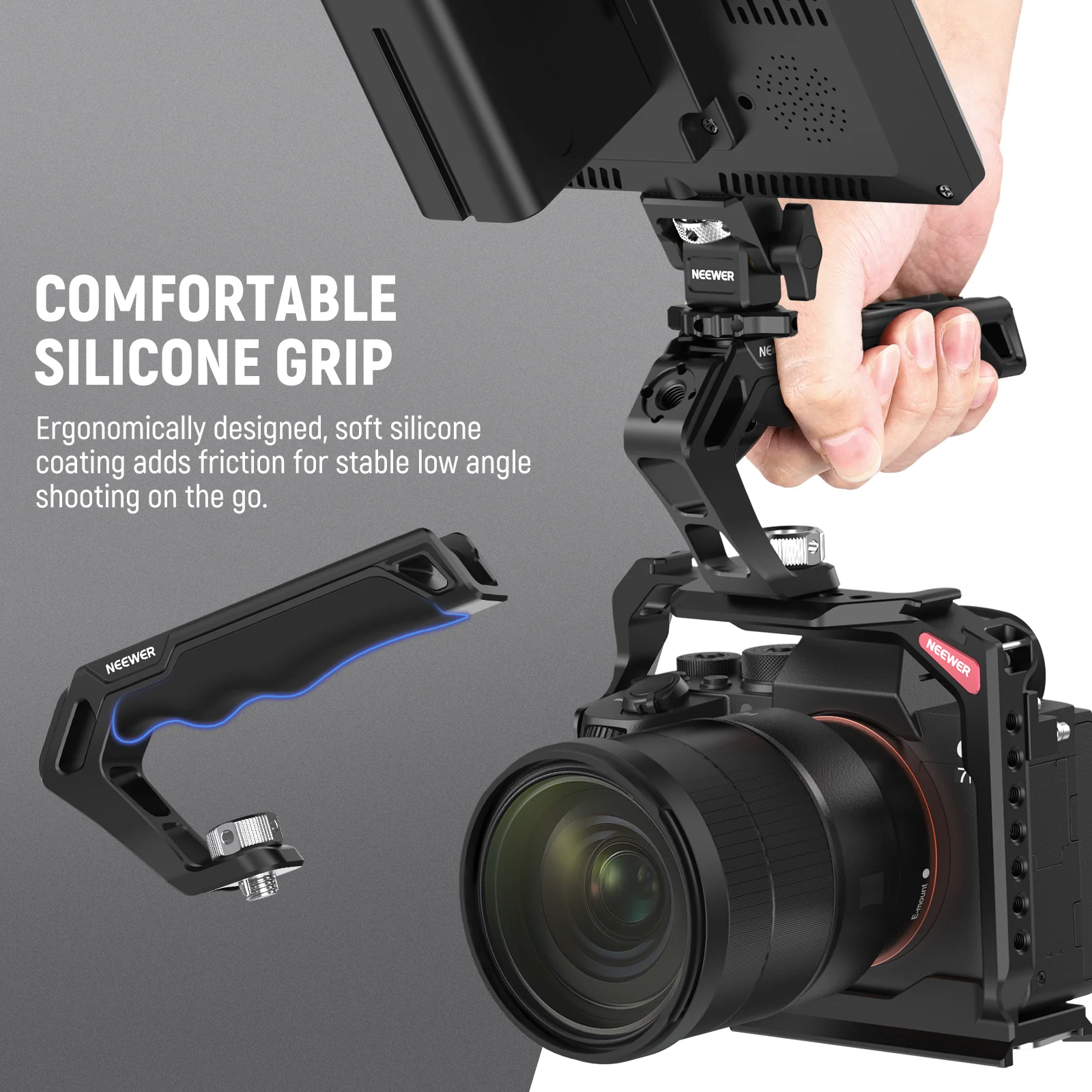 NEEWER CA007 Camera Top Handle with 3/8" ARRI Locating Pins