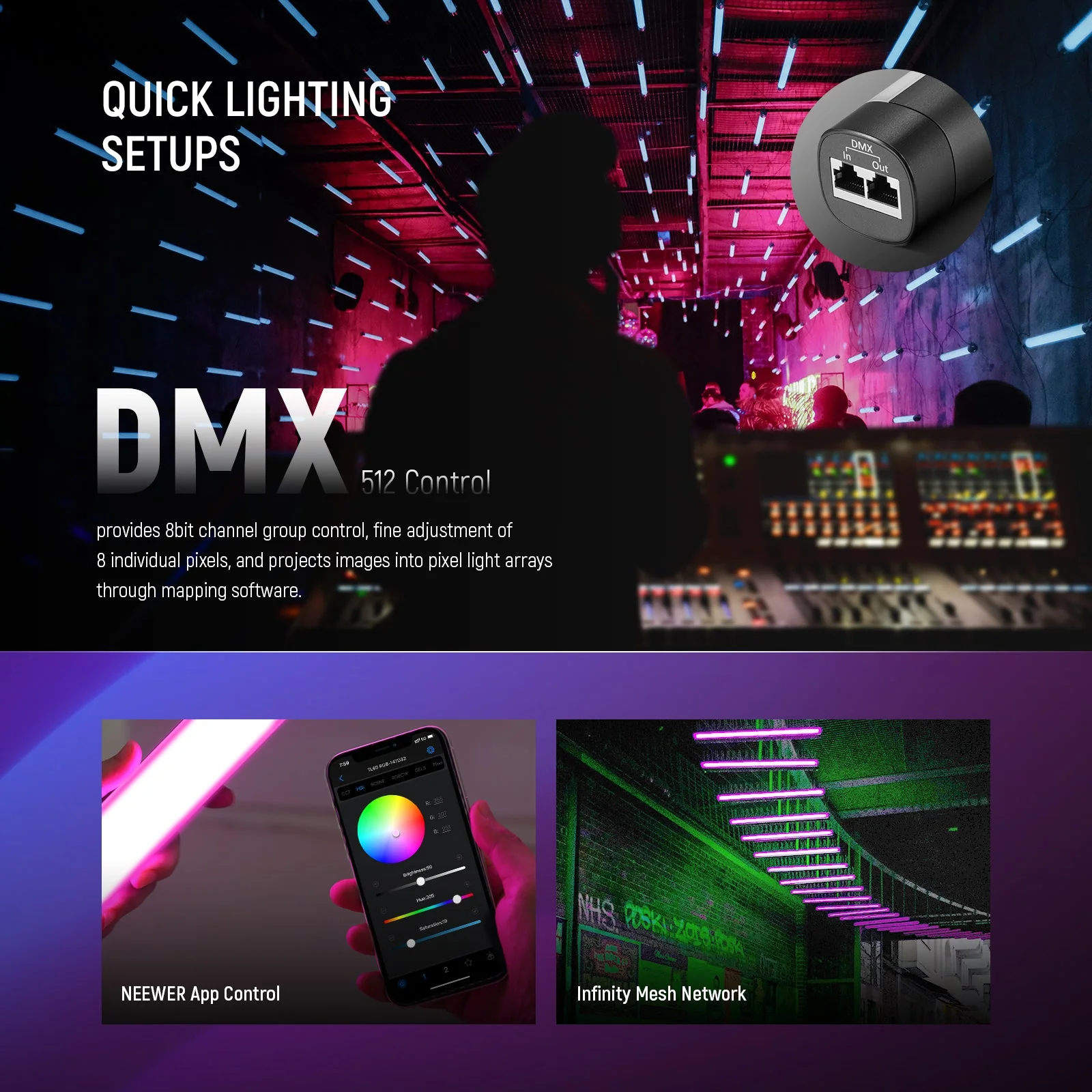 NEEWER TL60 20W RGB Tube Light Stick