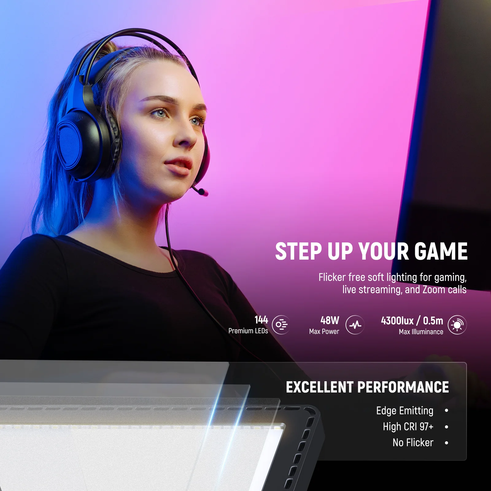 مصباح NEEWER GL1C RGB LED للبث المباشر