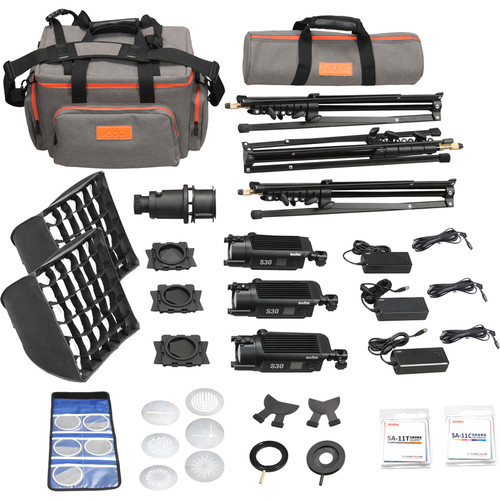 Godox S30 Focusing LED 3-Light Kit